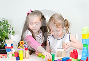 Two little girl playing