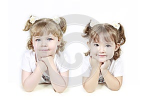 Two Little Girls in Pigtails