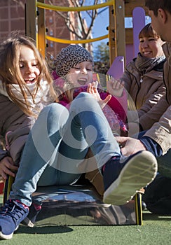 Two little girls at playground