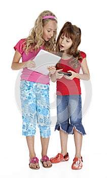 Two Little Girls with Tablet Device