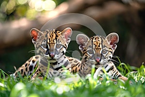 Two little young ocelots