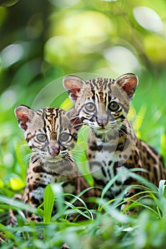 Two little young ocelots