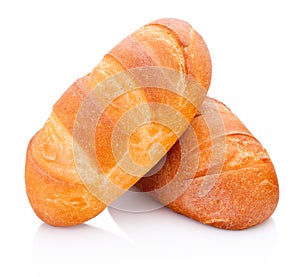 Two loaf of bread isolated on white background