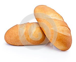 Two loaf of bread isolated on white background