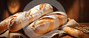 Two Loaves of Bread on Table