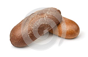Two loaves of rye and wheat bread