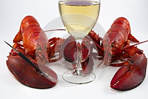 Two Lobsters Wine Glass