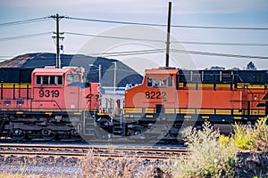 Two locomotives facing each other