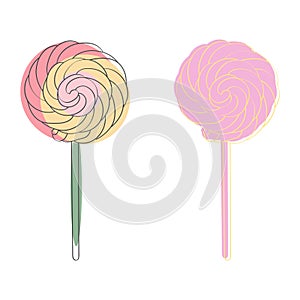 Two lollipops stacked together