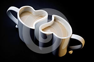 Two love cups of coffee