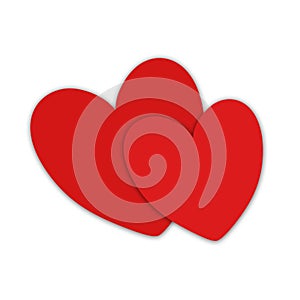 Two lovers heart Valentine icon bitmap image