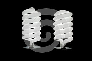 Two low energy spiral light bulbs