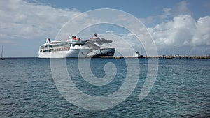 Two Luxury Cruise Ships Docked at the Pier in Frederiksted, St. Croix, USVI