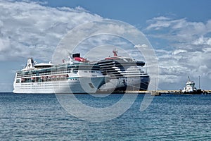 Two Luxury Cruise Ships Docked at the Pier in Frederiksted, St. Croix, USVI