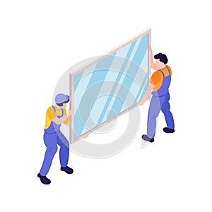 Workers Isometric Illustration