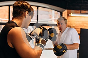 Two males sparring