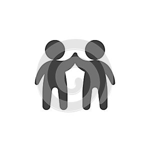 Two man giving each other a high five vector icon