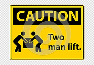 Two man lift  Symbol Sign Isolate on transparent Background,Vector Illustration