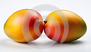 Two mango on white background