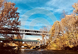 Two of the many famous covered bridges of Ashtabula, County - OHIO - USA