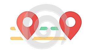 Two Map Pins Icon for Location & Proximity, vector design Generative AI