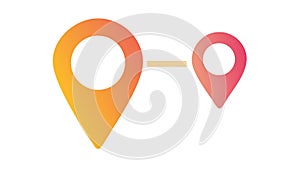 Two Map Pointers Location Navigation GPS Vector, vector design Generative AI