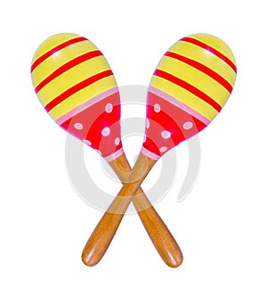 Two maracas isolated on white. Maracas isolated