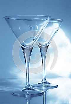 Two martini goblets