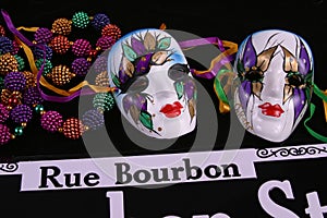 Two Masks, Beads and Rue Bourbon