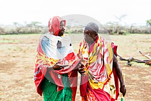 Two Massai men walking together