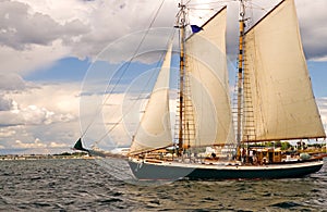 Two-masted sailboat
