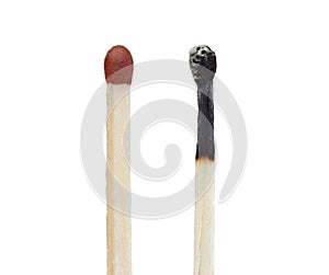 Two matches a burned and other unburned
