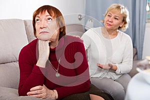 Two mature ladies finding out relationship