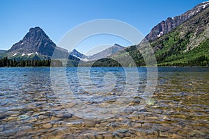 Two Medicine Lake in Glacier National Park in Montana USA photo