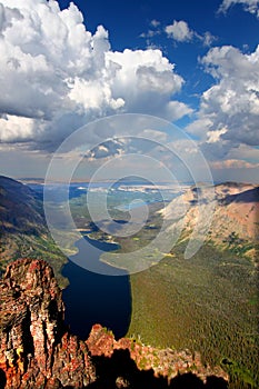 Two Medicine Lake from Mount Sinopah photo