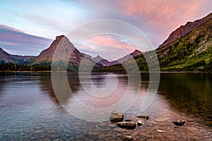 Two Medicine Lake at Sunrise photo