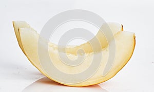 Two melon slices on white