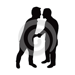 Two men body silhouette vector