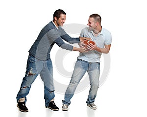 Two men with football photo