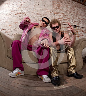 Two men in funky clothes