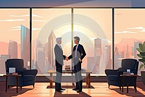Two men shake hands. Business handshake