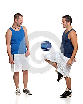 Two men with soccer ball