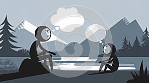 Two men talk amiably