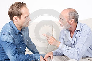 Two men talking
