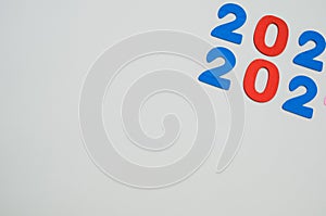Two mentions of 202 on white background. New year concept
