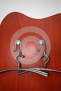 Two metal clothes hangers