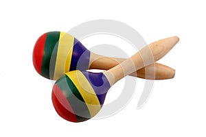 Two mexican maracas isolated on pure white photo