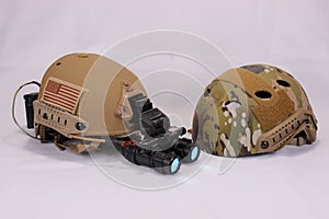 Two Military Helmets From Gulf War