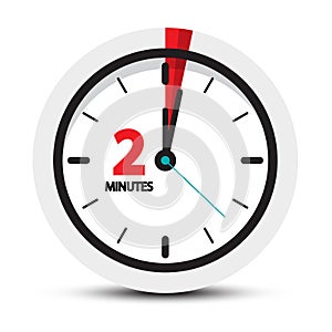 Two Minutes Clock Symbol Vector 2 Minute Vector Icon