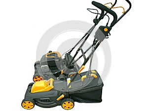 Two mobile lawn mowers photo